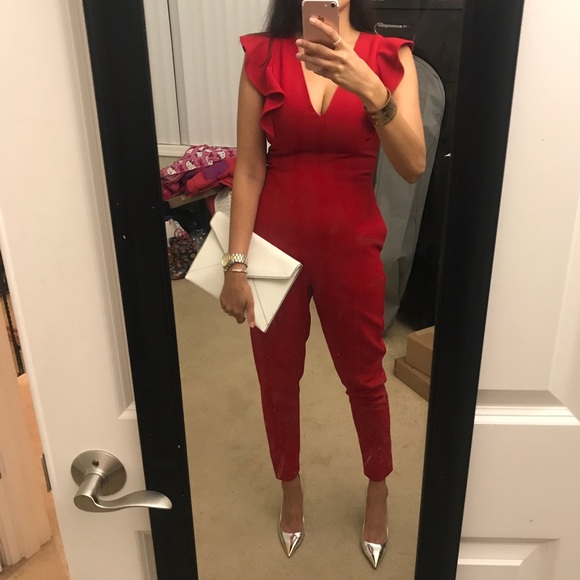 Black Halo Pants - Gorgeous red black halo jumpsuit. Worn once!